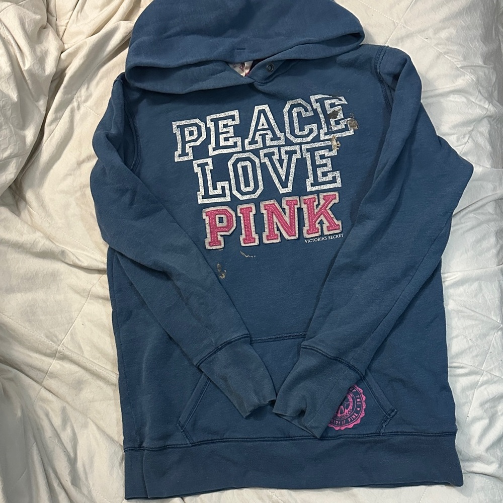 VS Peace Love Pink Graphic Hoodie